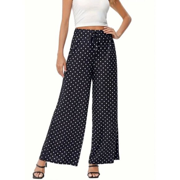 Polka-Dot Wide Leg Pants Size 12 - Picture 1 of 6
